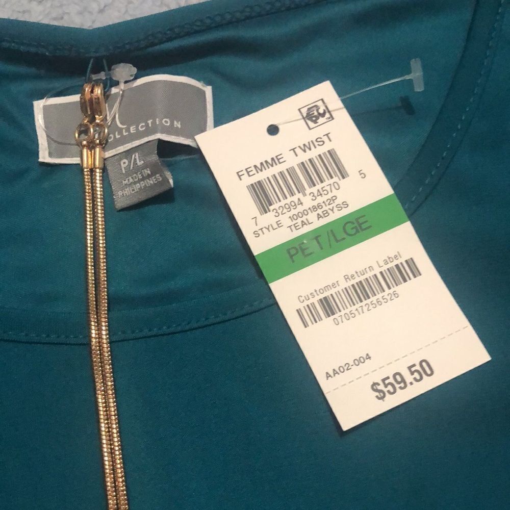 JM Collection Green Cold Shoulder Dress - Picture 3 of 4